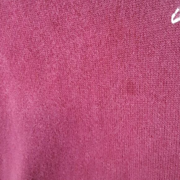💫💫💫Rt 66 MAROON FLORAL EMBROIDERED V-NECK BOHO SWEATER SMALL - Picture 3 of 6
